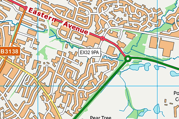 EX32 9PA map - OS VectorMap District (Ordnance Survey) EX32 9PA map - OS VectorMap District (Ordnance Survey)