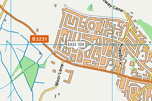 EX33 1DX map - OS VectorMap District (Ordnance Survey) EX33 1DX map - OS VectorMap District (Ordnance Survey)