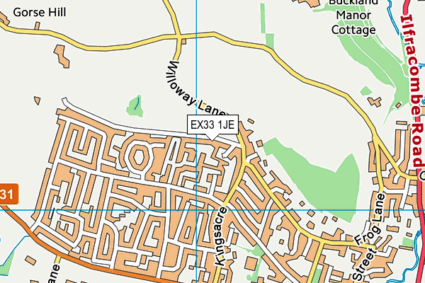 EX33 1JE map - OS VectorMap District (Ordnance Survey) EX33 1JE map - OS VectorMap District (Ordnance Survey)