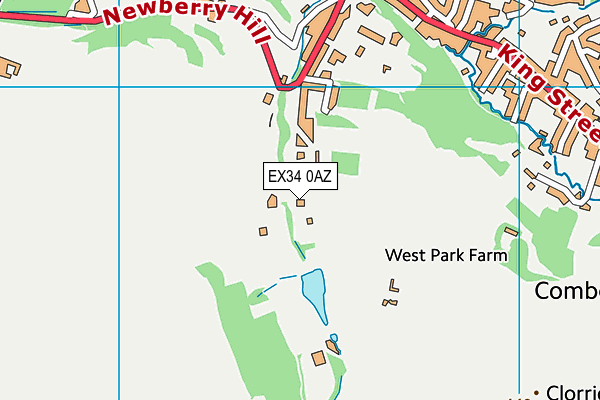 EX34 0AZ map - OS VectorMap District (Ordnance Survey) EX34 0AZ map - OS VectorMap District (Ordnance Survey)