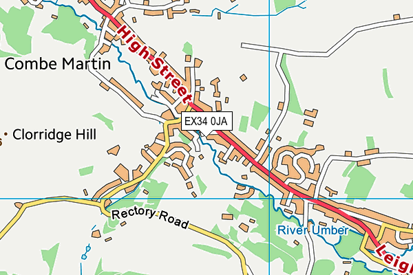 EX34 0JA map - OS VectorMap District (Ordnance Survey) EX34 0JA map - OS VectorMap District (Ordnance Survey)