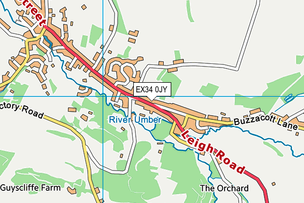 EX34 0JY map - OS VectorMap District (Ordnance Survey) EX34 0JY map - OS VectorMap District (Ordnance Survey)