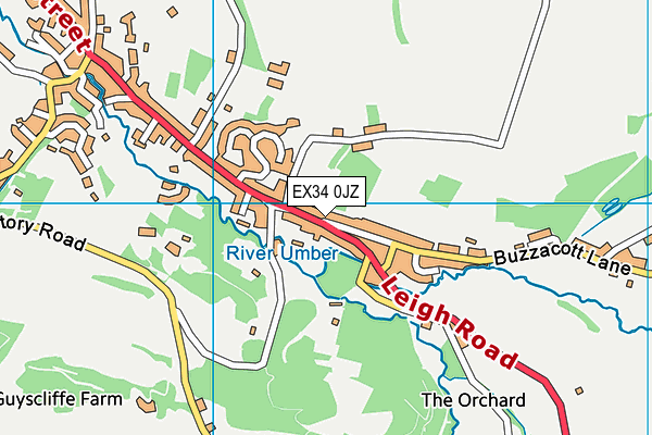 EX34 0JZ map - OS VectorMap District (Ordnance Survey) EX34 0JZ map - OS VectorMap District (Ordnance Survey)