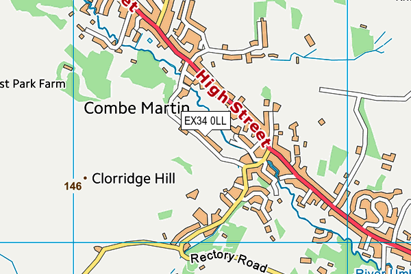 EX34 0LL map - OS VectorMap District (Ordnance Survey) EX34 0LL map - OS VectorMap District (Ordnance Survey)