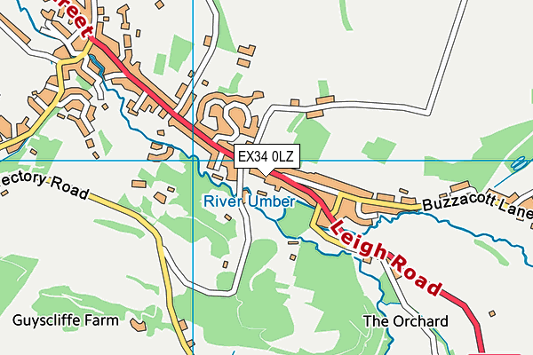 EX34 0LZ map - OS VectorMap District (Ordnance Survey) EX34 0LZ map - OS VectorMap District (Ordnance Survey)