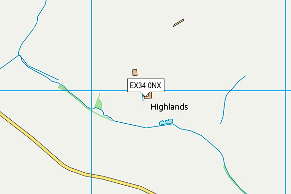 EX34 0NX map - OS VectorMap District (Ordnance Survey) EX34 0NX map - OS VectorMap District (Ordnance Survey)