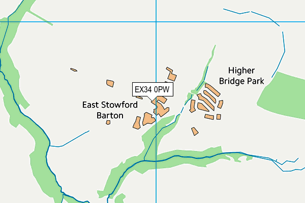 EX34 0PW map - OS VectorMap District (Ordnance Survey) EX34 0PW map - OS VectorMap District (Ordnance Survey)