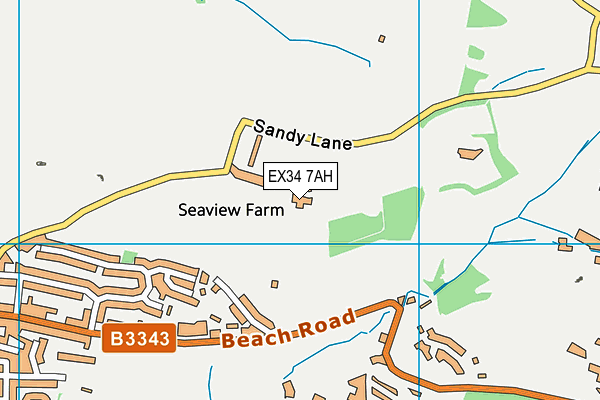 EX34 7AH map - OS VectorMap District (Ordnance Survey) EX34 7AH map - OS VectorMap District (Ordnance Survey)
