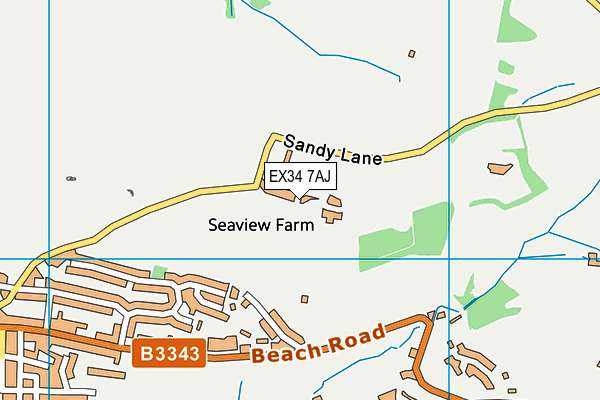 EX34 7AJ map - OS VectorMap District (Ordnance Survey) EX34 7AJ map - OS VectorMap District (Ordnance Survey)