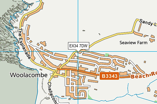 EX34 7DW map - OS VectorMap District (Ordnance Survey) EX34 7DW map - OS VectorMap District (Ordnance Survey)
