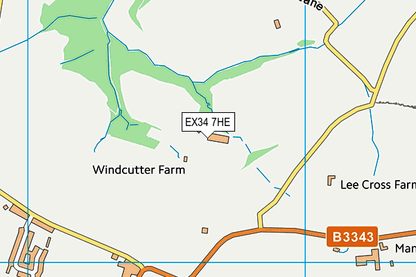 EX34 7HE map - OS VectorMap District (Ordnance Survey) EX34 7HE map - OS VectorMap District (Ordnance Survey)