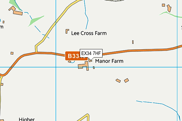 EX34 7HF map - OS VectorMap District (Ordnance Survey) EX34 7HF map - OS VectorMap District (Ordnance Survey)