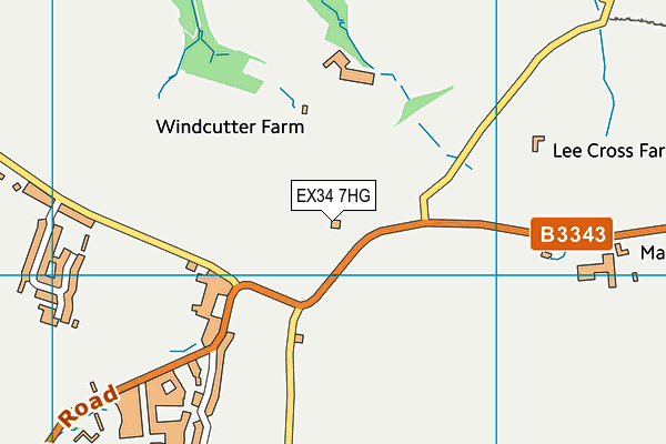 EX34 7HG map - OS VectorMap District (Ordnance Survey) EX34 7HG map - OS VectorMap District (Ordnance Survey)