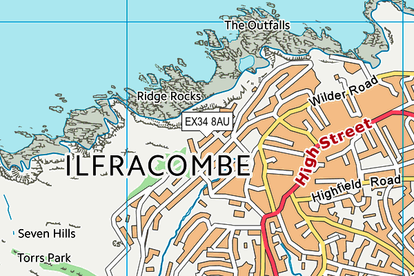 EX34 8AU map - OS VectorMap District (Ordnance Survey) EX34 8AU map - OS VectorMap District (Ordnance Survey)