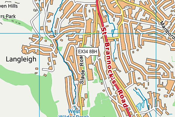 EX34 8BH map - OS VectorMap District (Ordnance Survey) EX34 8BH map - OS VectorMap District (Ordnance Survey)
