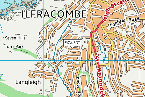EX34 8DT map - OS VectorMap District (Ordnance Survey) EX34 8DT map - OS VectorMap District (Ordnance Survey)