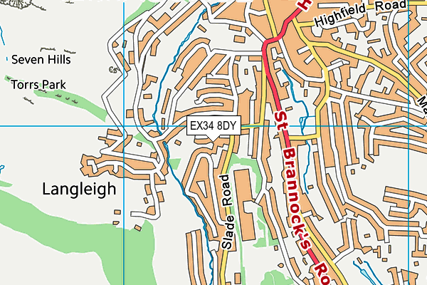 EX34 8DY map - OS VectorMap District (Ordnance Survey) EX34 8DY map - OS VectorMap District (Ordnance Survey)