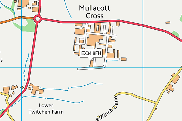EX34 8FH map - OS VectorMap District (Ordnance Survey) EX34 8FH map - OS VectorMap District (Ordnance Survey)