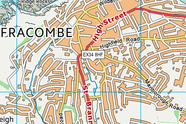 EX34 8HF map - OS VectorMap District (Ordnance Survey) EX34 8HF map - OS VectorMap District (Ordnance Survey)