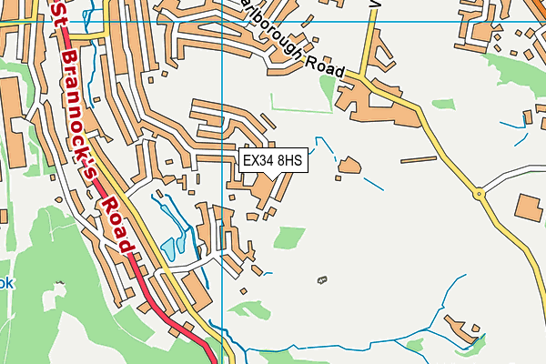 EX34 8HS map - OS VectorMap District (Ordnance Survey) EX34 8HS map - OS VectorMap District (Ordnance Survey)