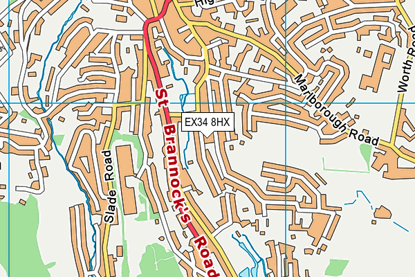 EX34 8HX map - OS VectorMap District (Ordnance Survey) EX34 8HX map - OS VectorMap District (Ordnance Survey)