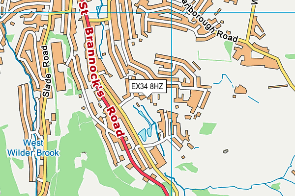 EX34 8HZ map - OS VectorMap District (Ordnance Survey) EX34 8HZ map - OS VectorMap District (Ordnance Survey)