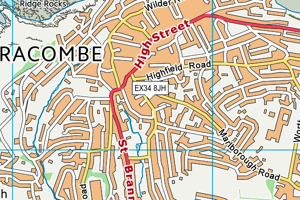 EX34 8JH map - OS VectorMap District (Ordnance Survey) EX34 8JH map - OS VectorMap District (Ordnance Survey)