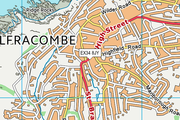 EX34 8JY map - OS VectorMap District (Ordnance Survey) EX34 8JY map - OS VectorMap District (Ordnance Survey)