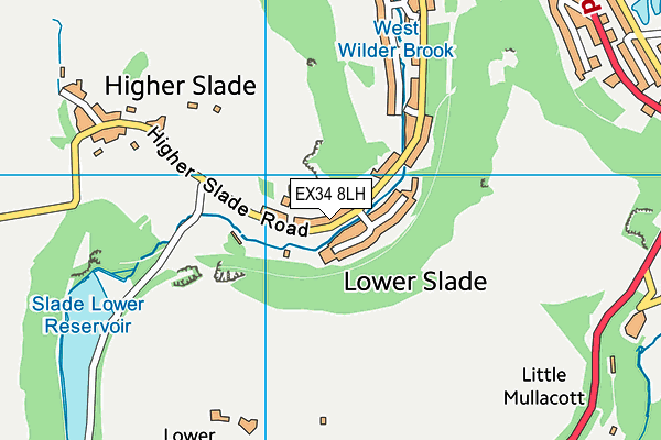 EX34 8LH map - OS VectorMap District (Ordnance Survey) EX34 8LH map - OS VectorMap District (Ordnance Survey)
