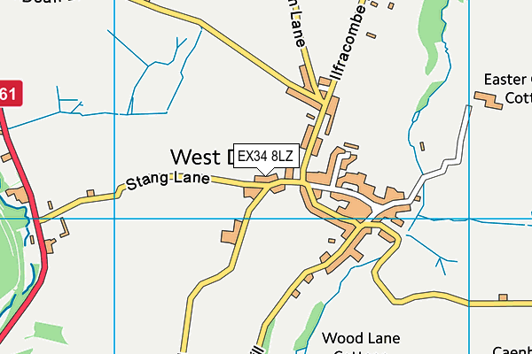 EX34 8LZ map - OS VectorMap District (Ordnance Survey) EX34 8LZ map - OS VectorMap District (Ordnance Survey)
