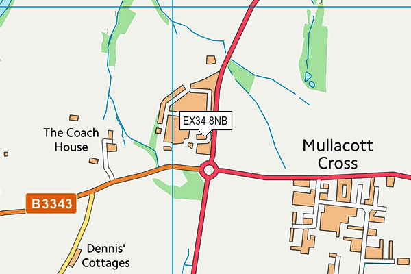 EX34 8NB map - OS VectorMap District (Ordnance Survey) EX34 8NB map - OS VectorMap District (Ordnance Survey)