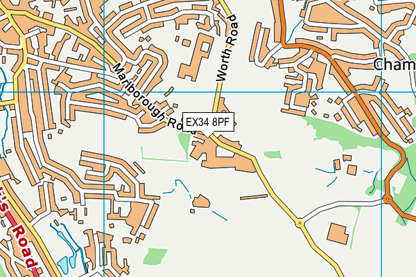 EX34 8PF map - OS VectorMap District (Ordnance Survey) EX34 8PF map - OS VectorMap District (Ordnance Survey)