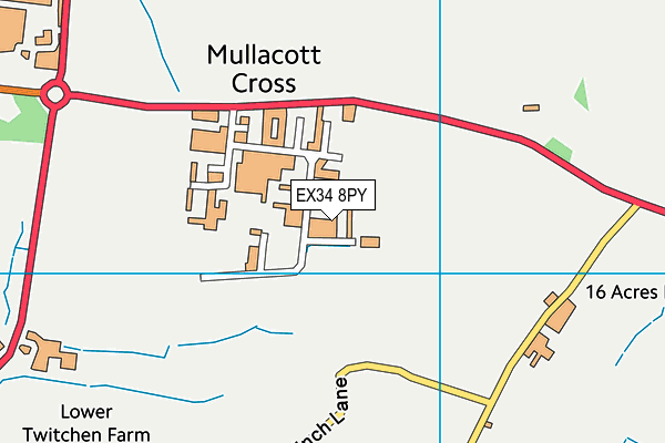 EX34 8PY map - OS VectorMap District (Ordnance Survey) EX34 8PY map - OS VectorMap District (Ordnance Survey)