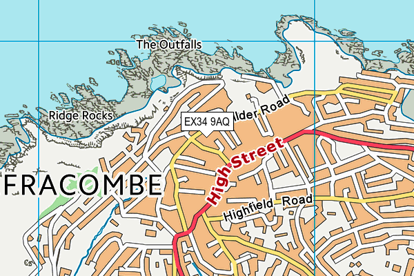 EX34 9AQ map - OS VectorMap District (Ordnance Survey) EX34 9AQ map - OS VectorMap District (Ordnance Survey)