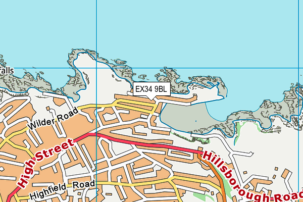 EX34 9BL map - OS VectorMap District (Ordnance Survey) EX34 9BL map - OS VectorMap District (Ordnance Survey)