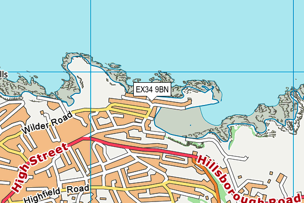 EX34 9BN map - OS VectorMap District (Ordnance Survey) EX34 9BN map - OS VectorMap District (Ordnance Survey)