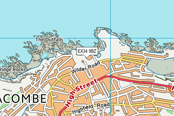 EX34 9BZ map - OS VectorMap District (Ordnance Survey) EX34 9BZ map - OS VectorMap District (Ordnance Survey)