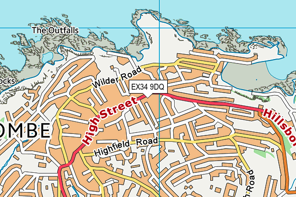 EX34 9DQ map - OS VectorMap District (Ordnance Survey) EX34 9DQ map - OS VectorMap District (Ordnance Survey)