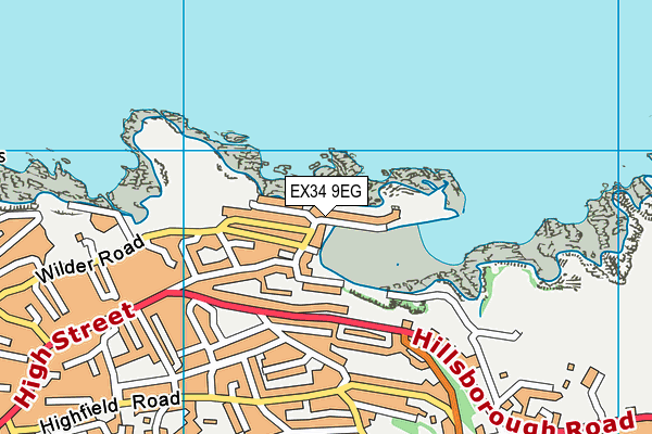 EX34 9EG map - OS VectorMap District (Ordnance Survey) EX34 9EG map - OS VectorMap District (Ordnance Survey)