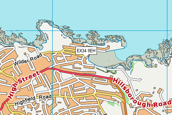 EX34 9EH map - OS VectorMap District (Ordnance Survey) EX34 9EH map - OS VectorMap District (Ordnance Survey)