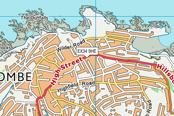 EX34 9HE map - OS VectorMap District (Ordnance Survey) EX34 9HE map - OS VectorMap District (Ordnance Survey)