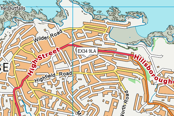 EX34 9LA map - OS VectorMap District (Ordnance Survey) EX34 9LA map - OS VectorMap District (Ordnance Survey)