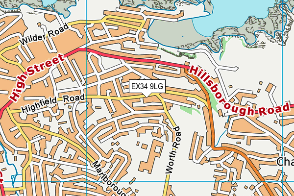 EX34 9LG map - OS VectorMap District (Ordnance Survey) EX34 9LG map - OS VectorMap District (Ordnance Survey)