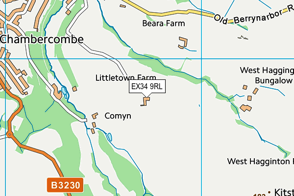 EX34 9RL map - OS VectorMap District (Ordnance Survey) EX34 9RL map - OS VectorMap District (Ordnance Survey)