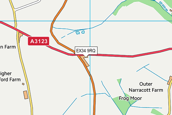 EX34 9RQ map - OS VectorMap District (Ordnance Survey) EX34 9RQ map - OS VectorMap District (Ordnance Survey)
