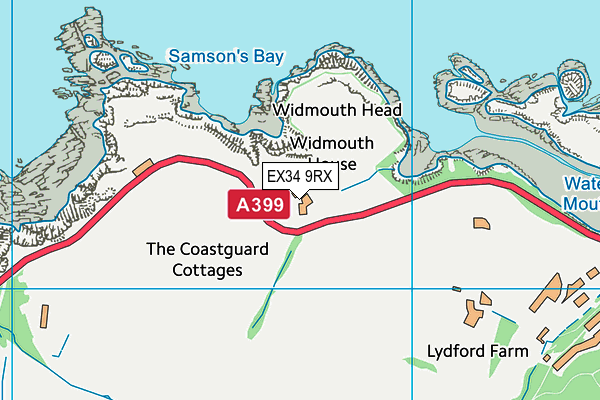 EX34 9RX map - OS VectorMap District (Ordnance Survey) EX34 9RX map - OS VectorMap District (Ordnance Survey)