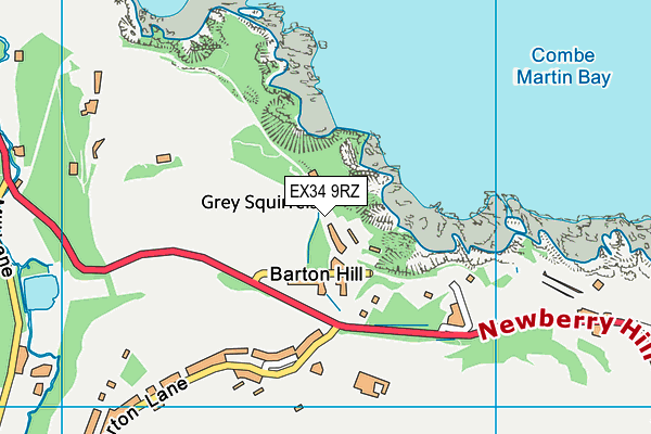 EX34 9RZ map - OS VectorMap District (Ordnance Survey) EX34 9RZ map - OS VectorMap District (Ordnance Survey)