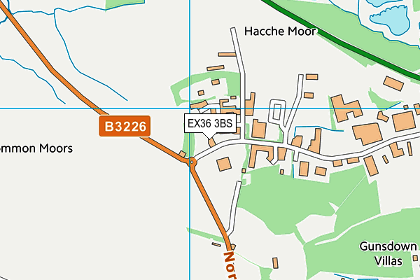 EX36 3BS map - OS VectorMap District (Ordnance Survey) EX36 3BS map - OS VectorMap District (Ordnance Survey)