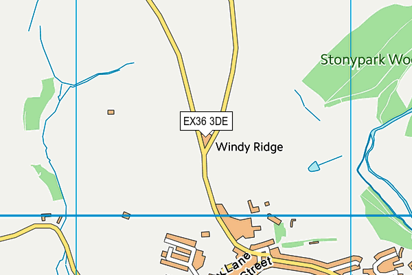 EX36 3DE map - OS VectorMap District (Ordnance Survey) EX36 3DE map - OS VectorMap District (Ordnance Survey)