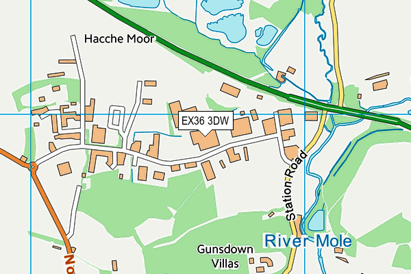 EX36 3DW map - OS VectorMap District (Ordnance Survey) EX36 3DW map - OS VectorMap District (Ordnance Survey)